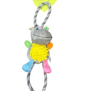 Colorful Plush Dog Toy with Rope
